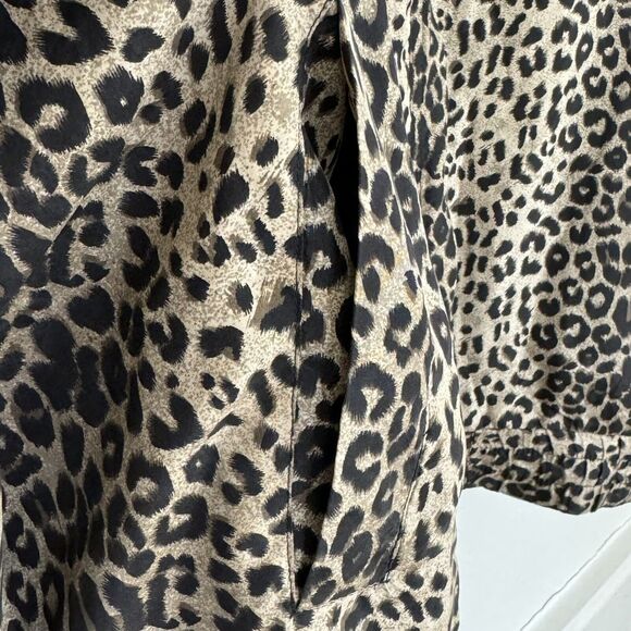 Fuda International VTG 90's Plus 3X 100% Silk Zip Up Satin Bomber Leopard Jacket - Picture 5 of 8